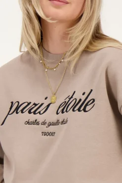 Beige Sweater Paris Etoile