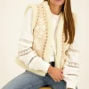 Beige Teddy Gilet Met Embroidery