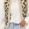 Beige Teddy Gilet Met Panterprint