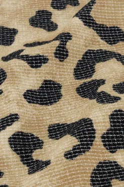 Beige Teddy Gilet Met Panterprint