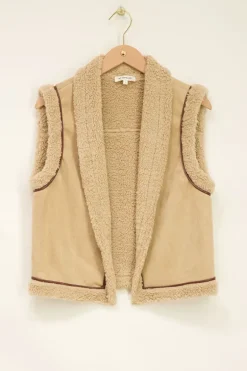 Beige Teddy Gilet Tweezijdig