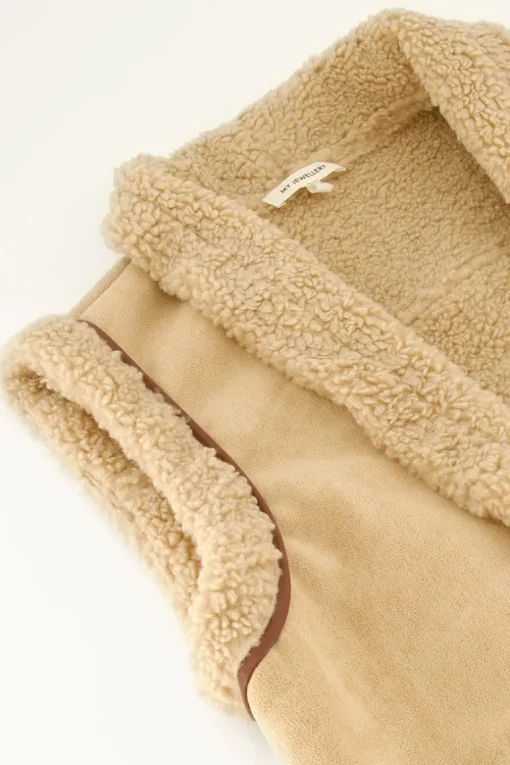 Beige Teddy Gilet Tweezijdig