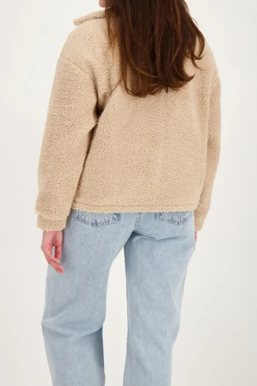 Beige Teddy Jasje Met Zakken