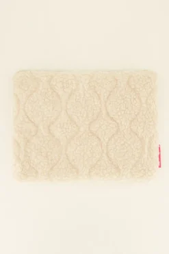 Beige Teddy Laptop Hoes Met Patroon