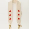 Beige Telefoonkoord Met Rode Hartjes