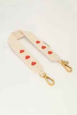 Beige Telefoonkoord Met Rode Hartjes