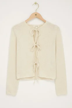 Beige Vestje Met Strikjes
