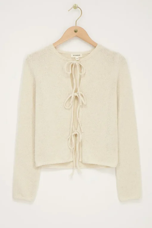 Beige Vestje Met Strikjes
