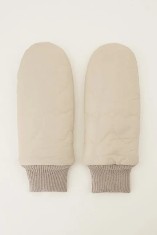 Beige Wanten Met Padded Hartjes