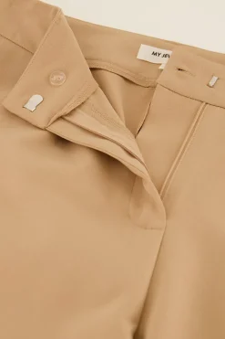 Beige Wide Leg Pantalon