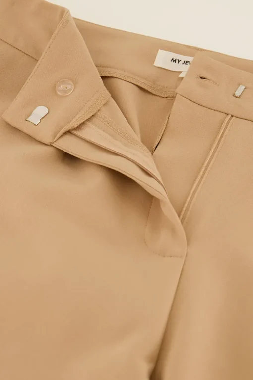 Beige Wide Leg Pantalon
