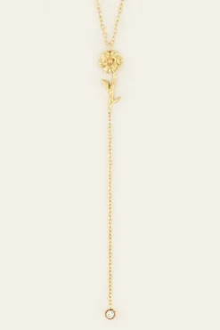 Birth Flower Ketting Met Bedel En Strass