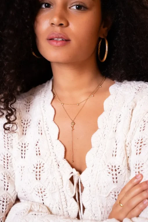 Birth Flower Ketting Met Bedel En Strass