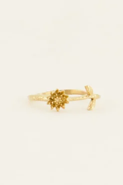 Birth Flower Ring Met Bloem