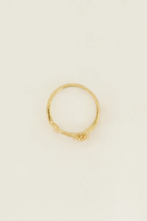 Birth Flower Ring Met Bloem
