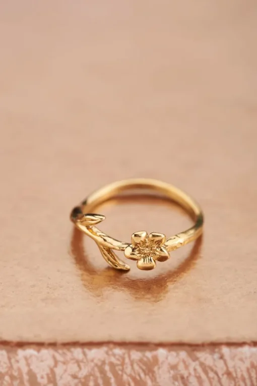 Birth Flower Ring Met Bloem