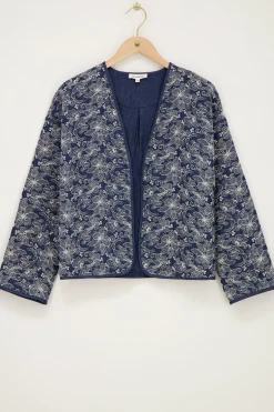 Blauw Chambray Kimono Jasje Met Embroidery