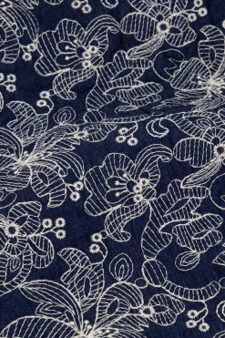 Blauw Chambray Kimono Jasje Met Embroidery
