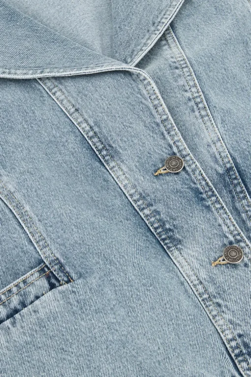 Blauw Denim Gilet Met Elastische Tailleband