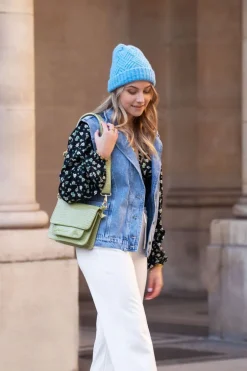 Blauw Denim Gilet Met Zakken
