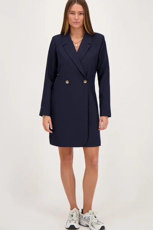 Blauwe Blazer Jurk Met Koord