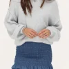 Blauwe Denim Rok Met Smock