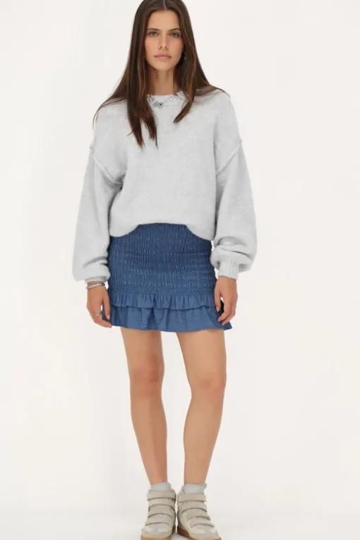 Blauwe Denim Rok Met Smock