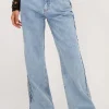 Blauwe Jeans Met Vlecht Detail
