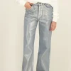 Blauwe Jeans Met Zilveren Coating