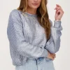 Blauwe Metallic Trui
