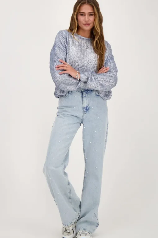 Blauwe Metallic Trui