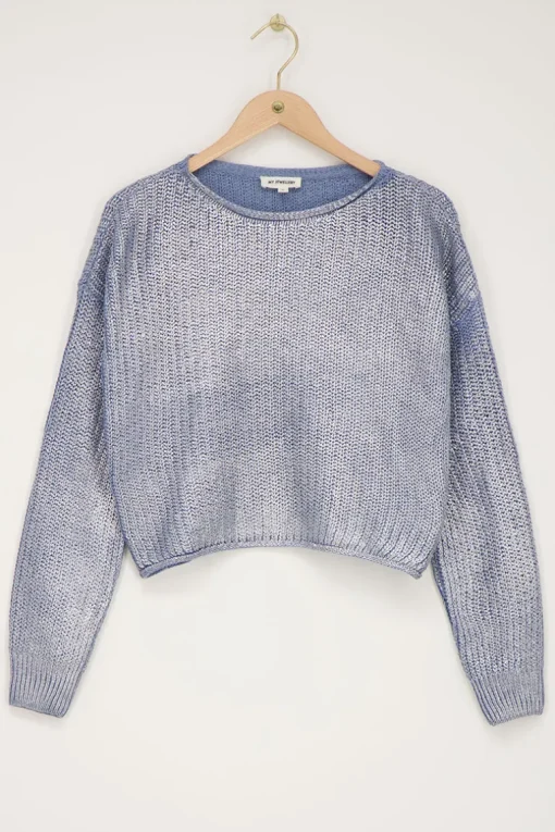 Blauwe Metallic Trui