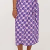 Blauwe Midi Wikkelrok Met Print