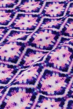 Blauwe Midi Wikkelrok Met Print