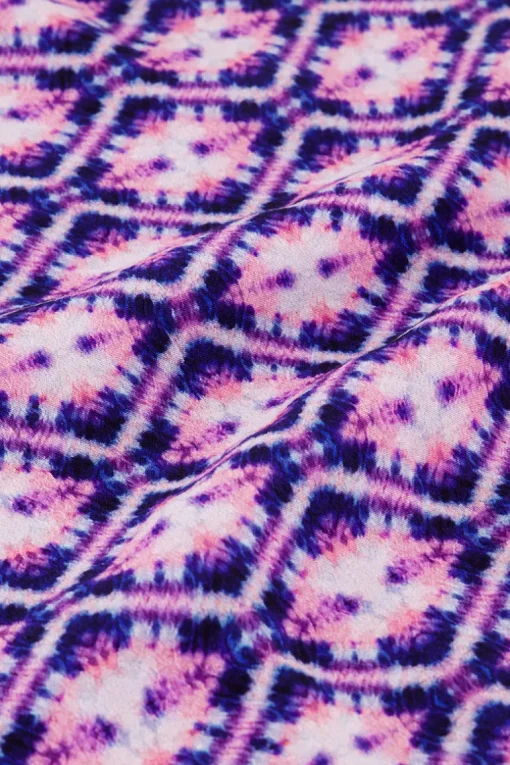Blauwe Midi Wikkelrok Met Print
