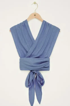 Blauwe Multiway Top Met Lurex
