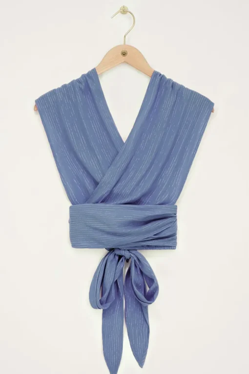 Blauwe Multiway Top Met Lurex