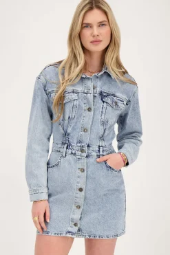 Blauwe Spijkerjurk Button-up