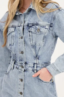 Blauwe Spijkerjurk Button-up