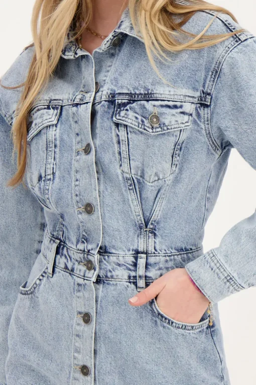Blauwe Spijkerjurk Button-up