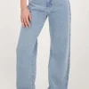 Blauwe Wide Leg Jeans With Strass