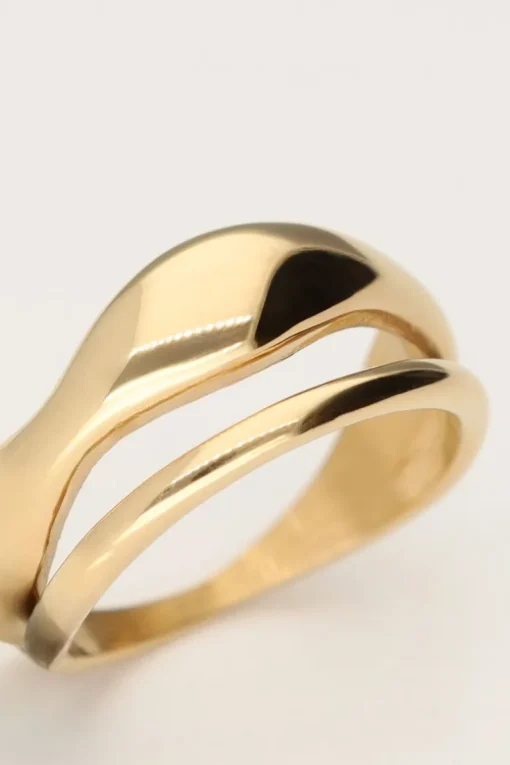 Bold Dubbele Ring Met Organische Vorm
