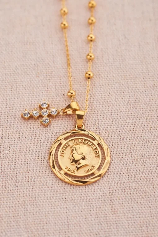 Bold Spirit Ketting Met Munt & Kruis