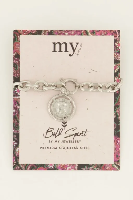 Bold Spirit Schakelarmband Met Munt