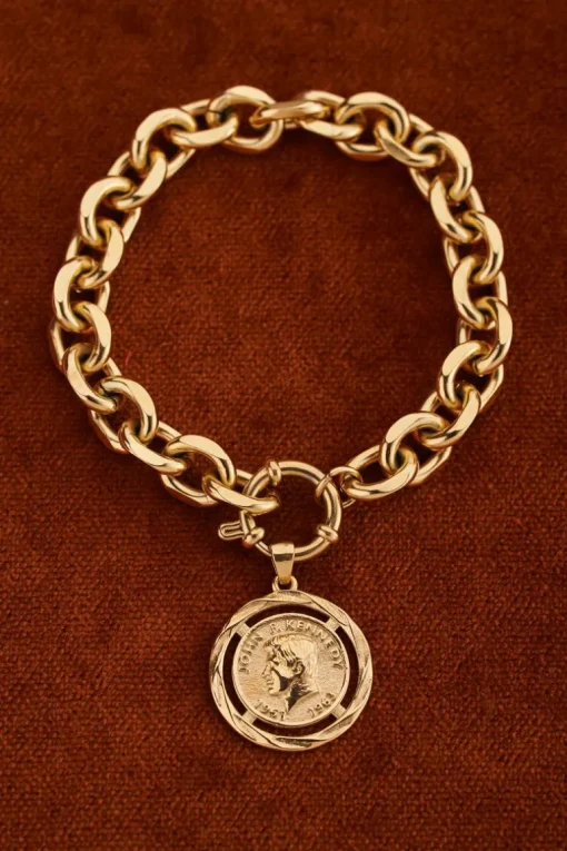 Bold Spirit Schakelarmband Met Munt