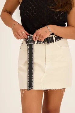 Brede Riem Met Zilverkleurige Studs