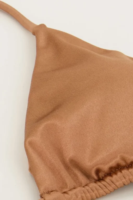 Bronzen Bikini Top Triangel Satijn