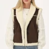 Bruin Suède Teddy Gilet