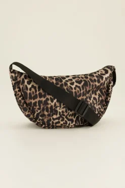 Bruine Crossbody Tas Met Luipaard Print