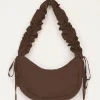 Bruine Crossbody Tas Met Ruffles